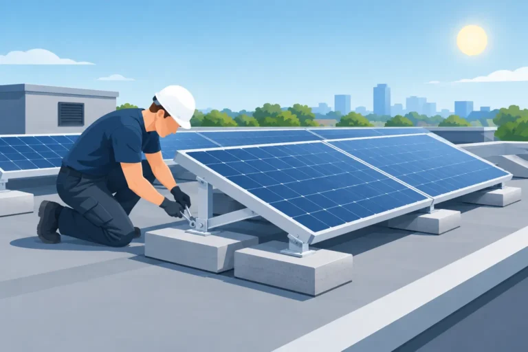 Solarmodule auf Flachdach sicher befestigen